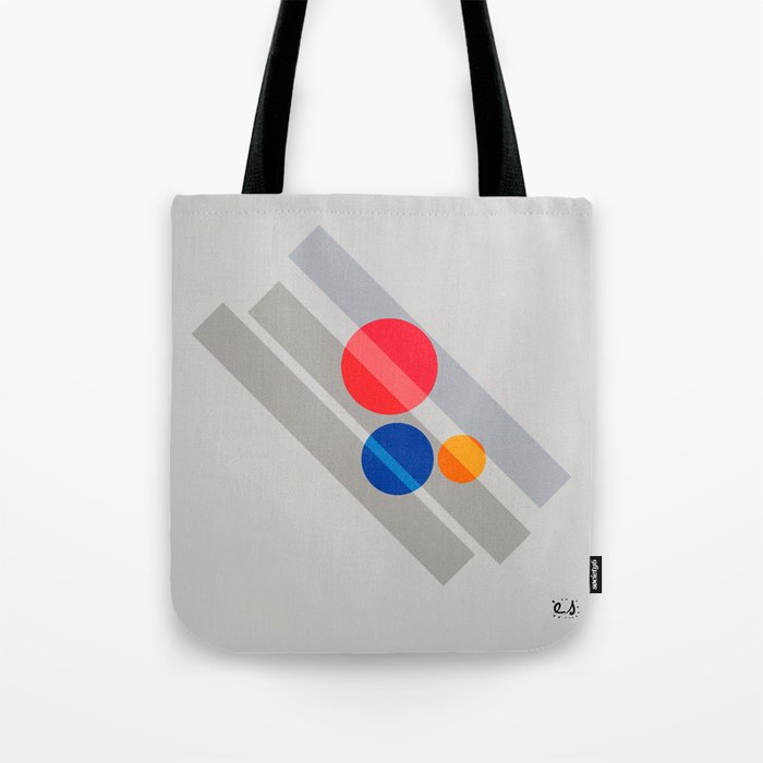 Abstract Suprematism Equilibrium Art Red Blue Yellow Tote Bag Gallery Image 1