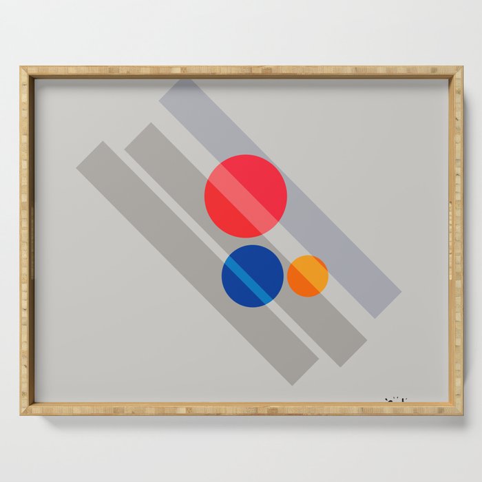 Abstract Suprematism Equilibrium Art Red Blue Yellow Serving Tray Gallery Image 1