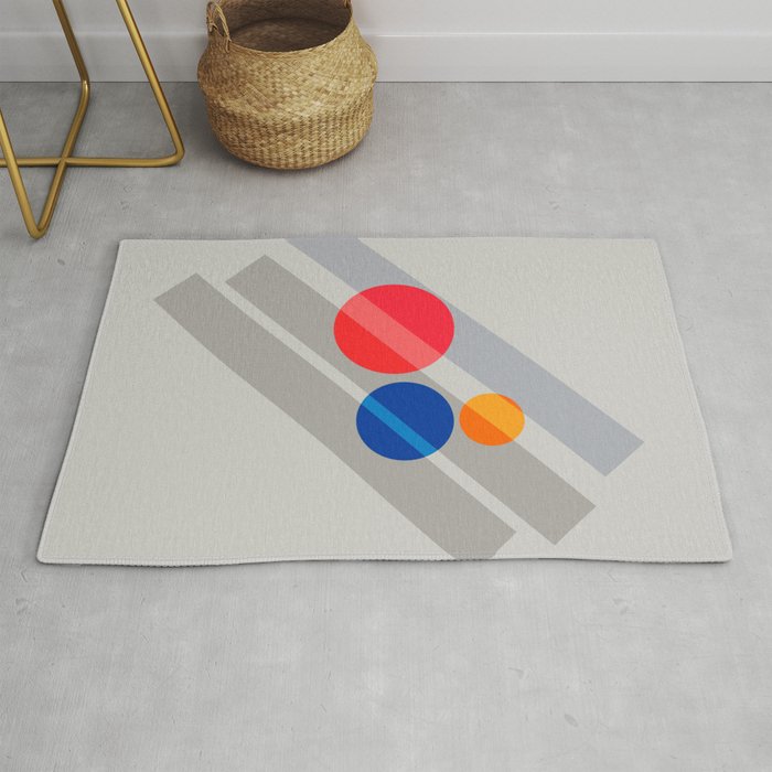 Abstract Suprematism Equilibrium Art Red Blue Yellow Rug Gallery Image 1