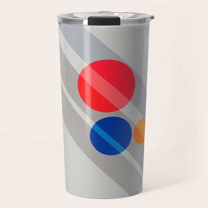 Abstract Suprematism Equilibrium Art Red Blue Yellow Travel Mug Gallery Image 1