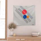 Abstract Suprematism Equilibrium Art Red Blue Yellow Wall Tapestry Gallery Image 2