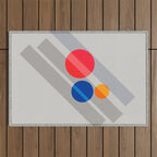 Abstract Suprematism Equilibrium Art Red Blue Yellow Outdoor Rug Gallery Image 1