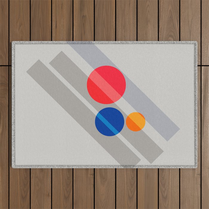 Abstract Suprematism Equilibrium Art Red Blue Yellow Outdoor Rug Gallery Image 1