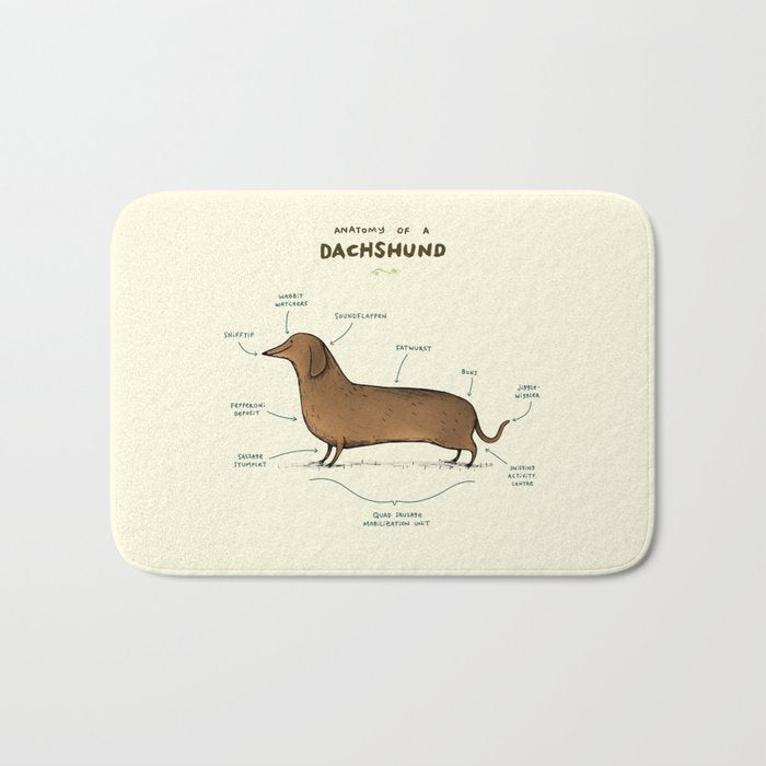 Anatomy of a Dachshund Bath Mat Gallery Image 1