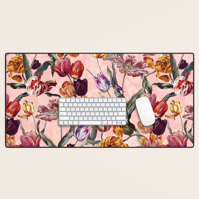 Magic Tulips Pattern III Desk Mat Gallery Image 1