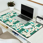 Tropical Tiki - Cream & Aqua Desk Mat Gallery Image 2