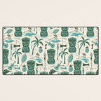Tropical Tiki - Cream & Aqua Desk Mat Gallery Image 3
