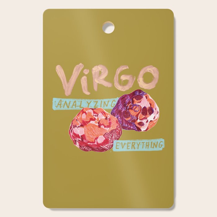 Virgo Perfection in Mustard Yellow | Zodiac Series Cutting Board Gallery Image 1