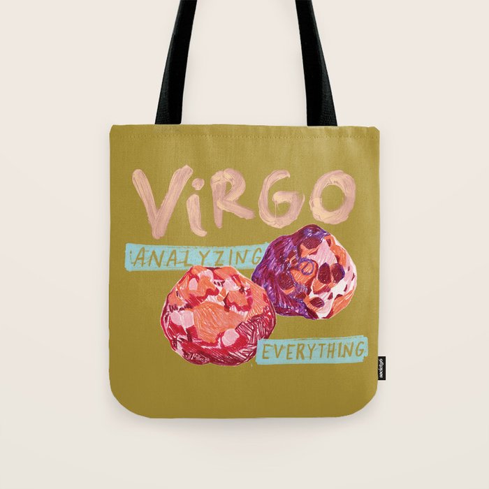 Virgo Perfection in Mustard Yellow | Zodiac Series Tote Bag Gallery Image 1