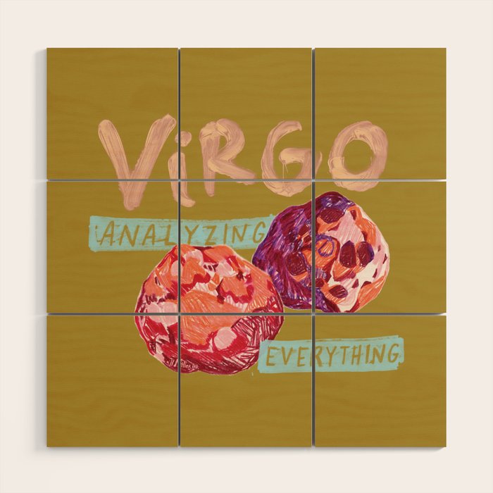 Virgo Perfection in Mustard Yellow | Zodiac Series Wood Wall Art Gallery Image 1