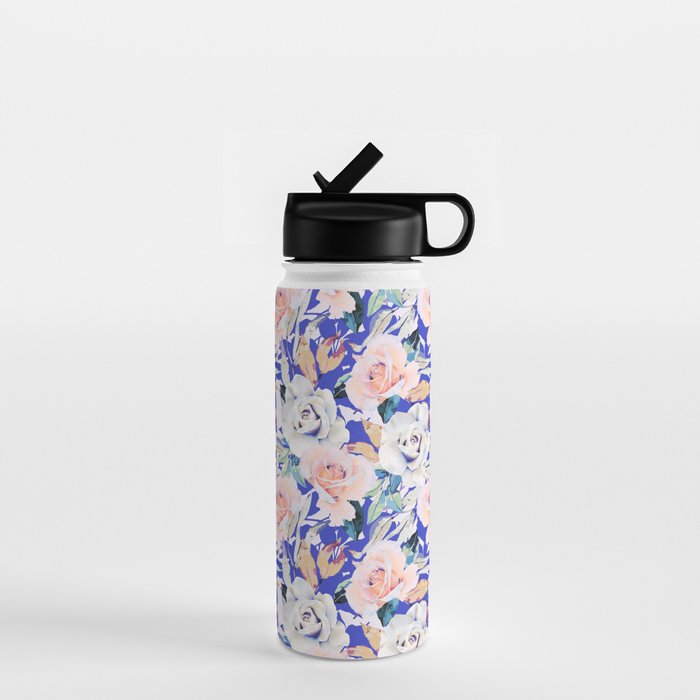 Modern Vibrant Flowery Garden B Water Bottle Gallery Image 1