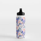 Modern Vibrant Flowery Garden B Water Bottle Gallery Image 3