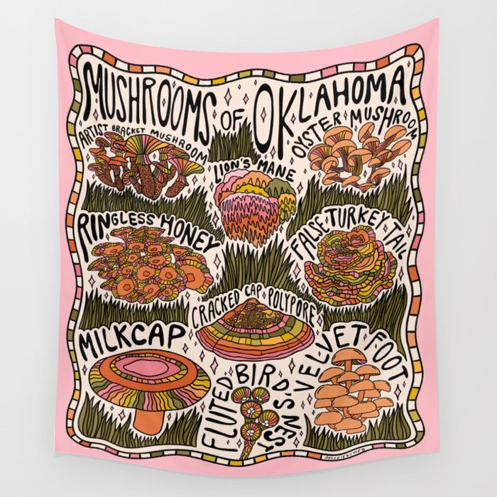 Mushrooms of Oklahoma Wall Tapestry Gallery Image 4