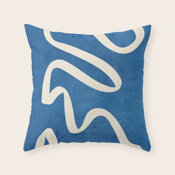 abstract minimal 31 Blue Throw Pillow Gallery Image 6
