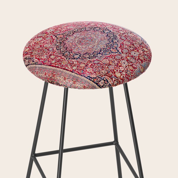 Tabriz West Central Persian Rug Print Stool Gallery Image 2