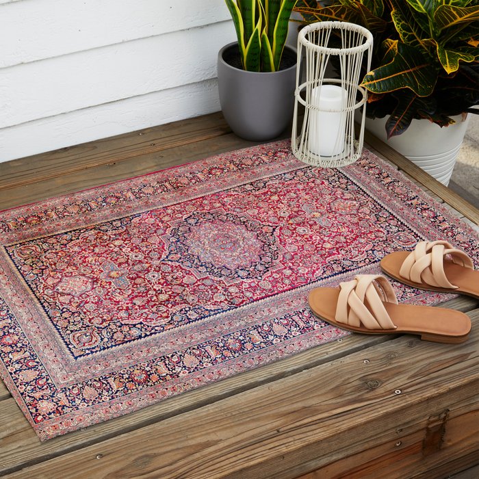 Tabriz West Central Persian Rug Print Outdoor Rug Gallery Image 2