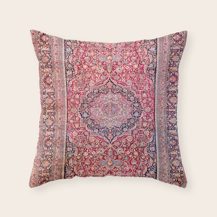 Tabriz West Central Persian Rug Print Throw Pillow Gallery Image 6