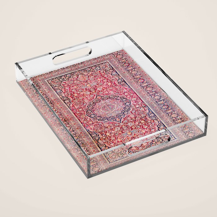 Tabriz West Central Persian Rug Print Acrylic Tray Gallery Image 1