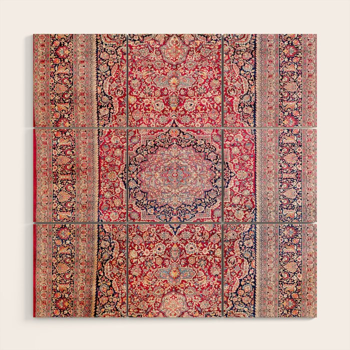 Tabriz West Central Persian Rug Print Wood Wall Art Gallery Image 1