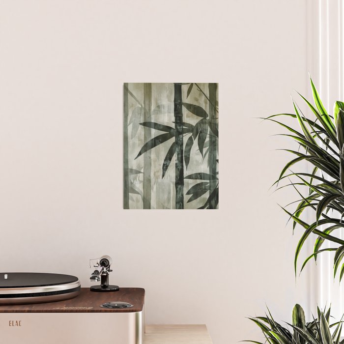 Stylized Bamboo Garden Watercolor Poster Gallery Image 2