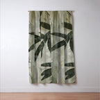 Stylized Bamboo Garden Watercolor Window Curtain Gallery Image 3