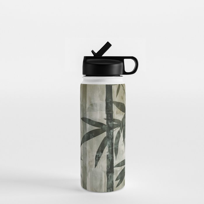Stylized Bamboo Garden Watercolor Water Bottle Gallery Image 1