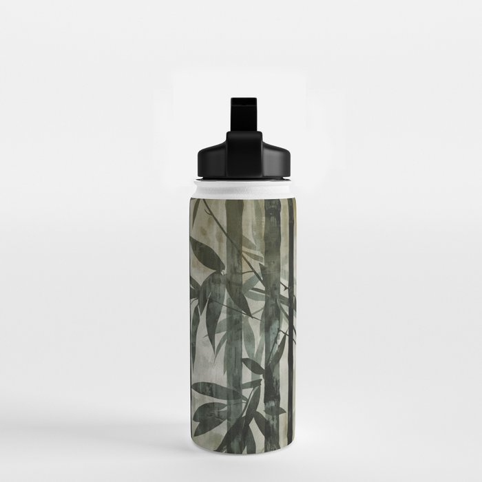 Stylized Bamboo Garden Watercolor Water Bottle Gallery Image 2