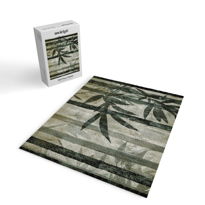 Stylized Bamboo Garden Watercolor Jigsaw Puzzle Gallery Image 2