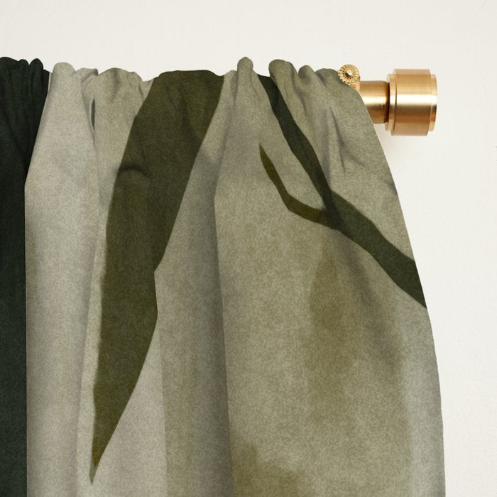 Stylized Bamboo Garden Watercolor Window Curtain Gallery Image 2