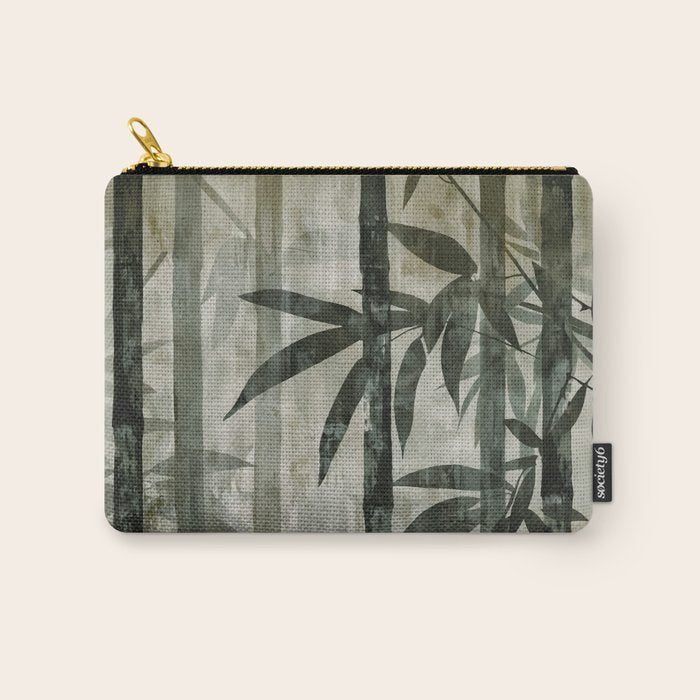 Stylized Bamboo Garden Watercolor Carry All Pouch Gallery Image 1