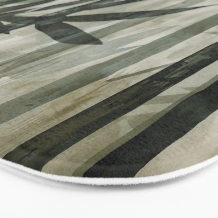 Stylized Bamboo Garden Watercolor Bath Mat Gallery Image 3