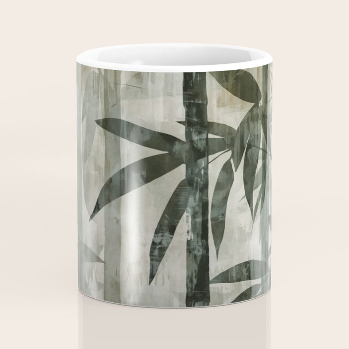 Stylized Bamboo Garden Watercolor Coffee Mug Gallery Image 4