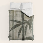 Stylized Bamboo Garden Watercolor Duvet Cover Gallery Image 6