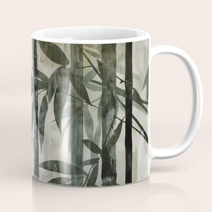 Stylized Bamboo Garden Watercolor Coffee Mug Gallery Image 1