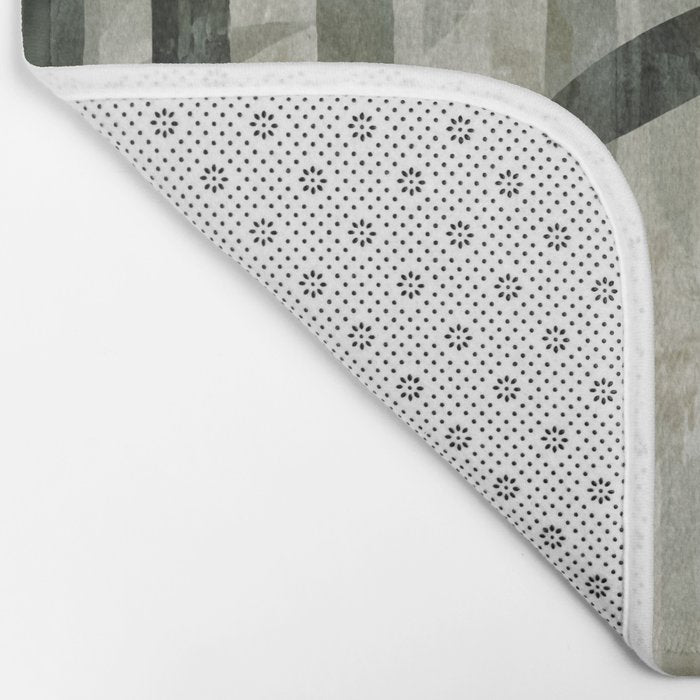 Stylized Bamboo Garden Watercolor Bath Mat Gallery Image 2