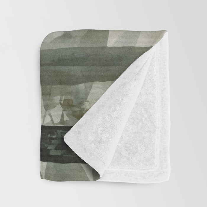 Stylized Bamboo Garden Watercolor Throw Blanket Gallery Image 3