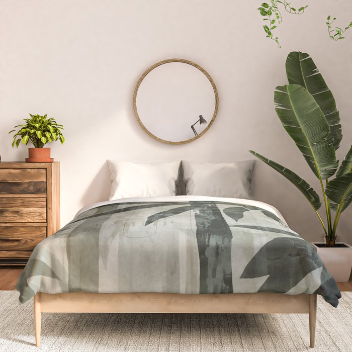 Stylized Bamboo Garden Watercolor Comforter Gallery Image 3