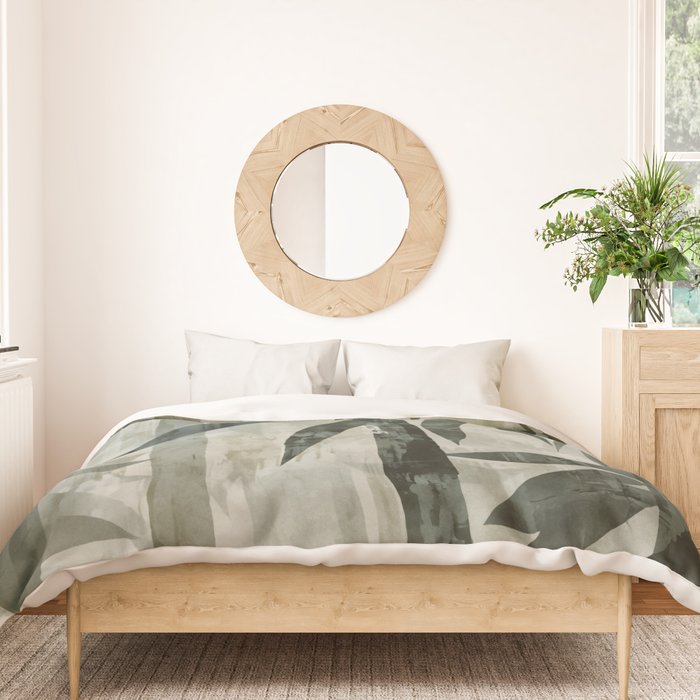 Stylized Bamboo Garden Watercolor Duvet Cover Gallery Image 3