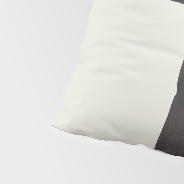 Black and White Minimalist Shapes Mid century Ink painting Pillow Sham Gallery Image 4