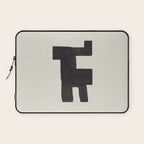 Black and White Minimalist Shapes Mid century Ink painting Laptop Sleeve Gallery Image 1