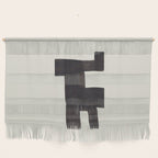 Black and White Minimalist Shapes Mid century Ink painting Wall Hanging Gallery Image 1