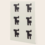 Black and White Minimalist Shapes Mid century Ink painting Wallpaper Gallery Image 2