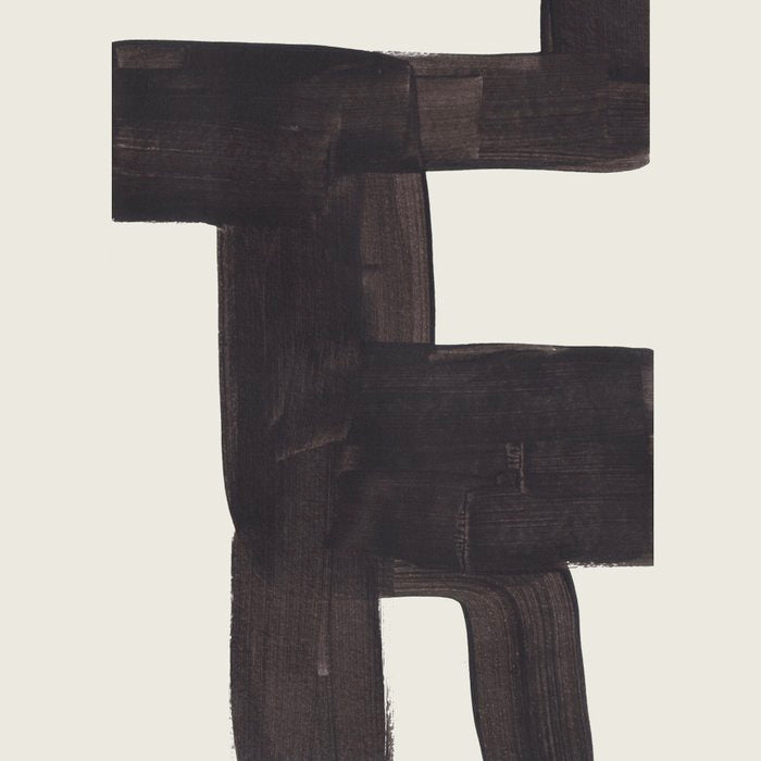 Black and White Minimalist Shapes Mid century Ink painting Coffee Mug Gallery Image 2