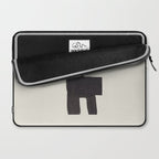 Black and White Minimalist Shapes Mid century Ink painting Laptop Sleeve Gallery Image 2