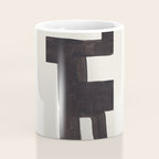 Black and White Minimalist Shapes Mid century Ink painting Coffee Mug Gallery Image 4
