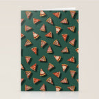 Pizza Party Pattern - Floating Pizza Slices on Teal Stationery Card Gallery Image 2