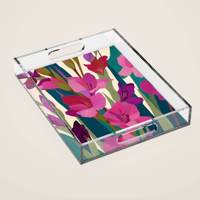 Magenta Garden Acrylic Tray Gallery Image 1