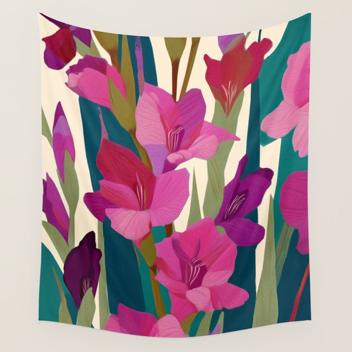 Magenta Garden Wall Tapestry Gallery Image 1
