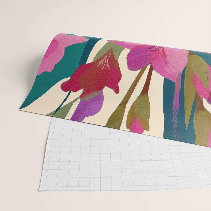 Magenta Garden Wrapping Paper Gallery Image 2