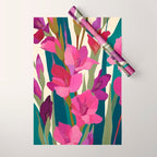 Magenta Garden Wrapping Paper Gallery Image 1
